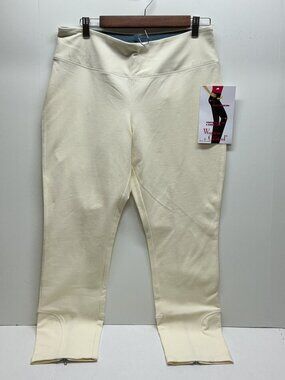 MEDIUM PETITE ANKLE PANTS WWC NWT WINTER WHITE ZIP LEGS IN BACK TUSHY LIFTER